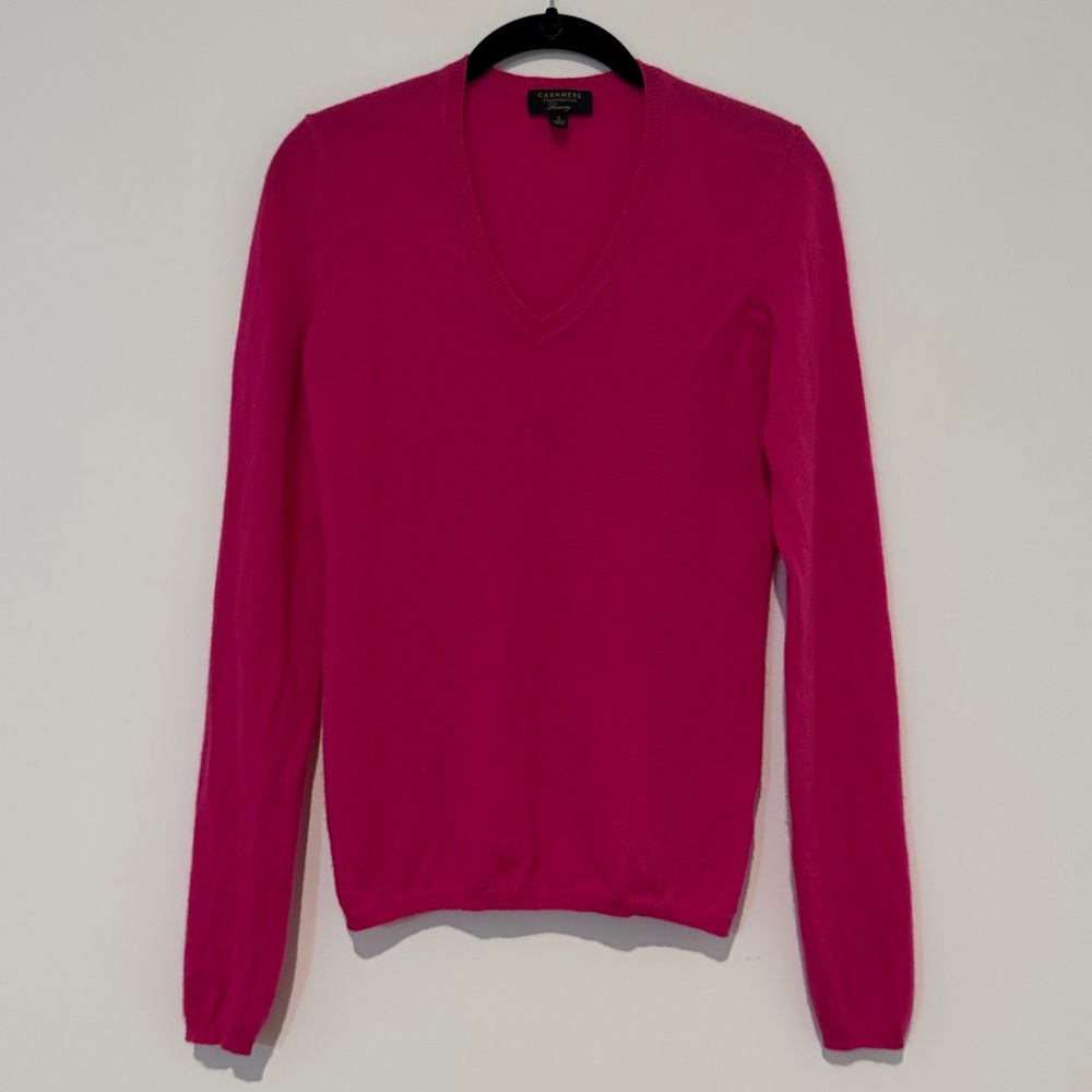 Charter Club Vivid Pink V-Neck Sweater